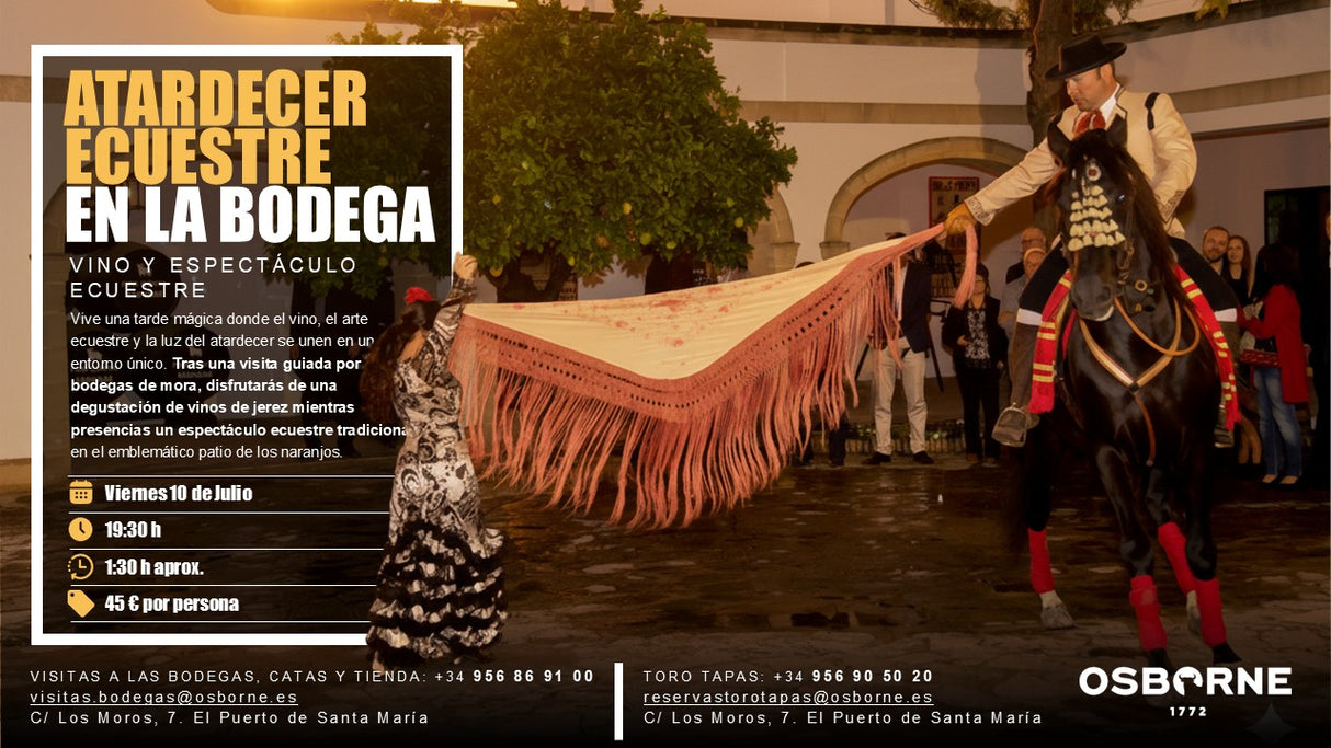 ATARDECER ECUESTRE EN LA BODEGA: Visita y espectáculo ecuestre